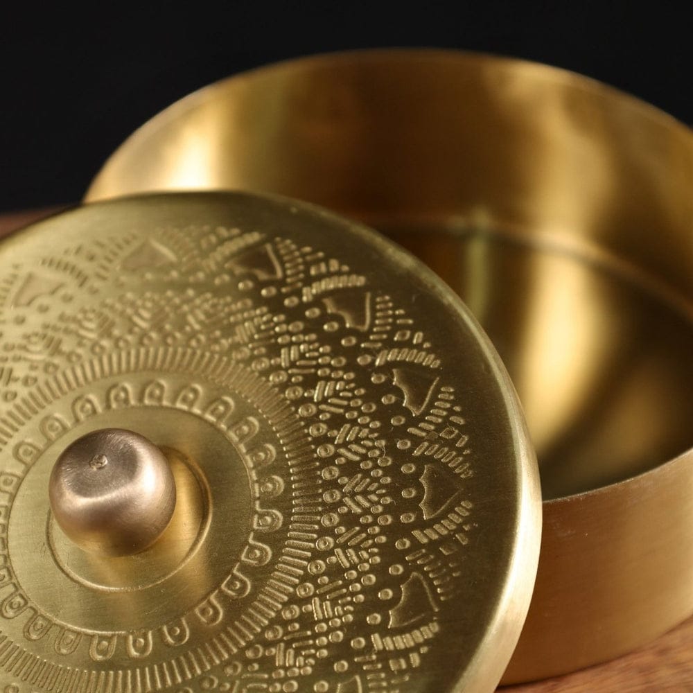 Premium Handcrafted Brass Masala Dabba | Spice Organizer