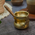 Artisinal Brass Tea Strainer with Wooden Handle