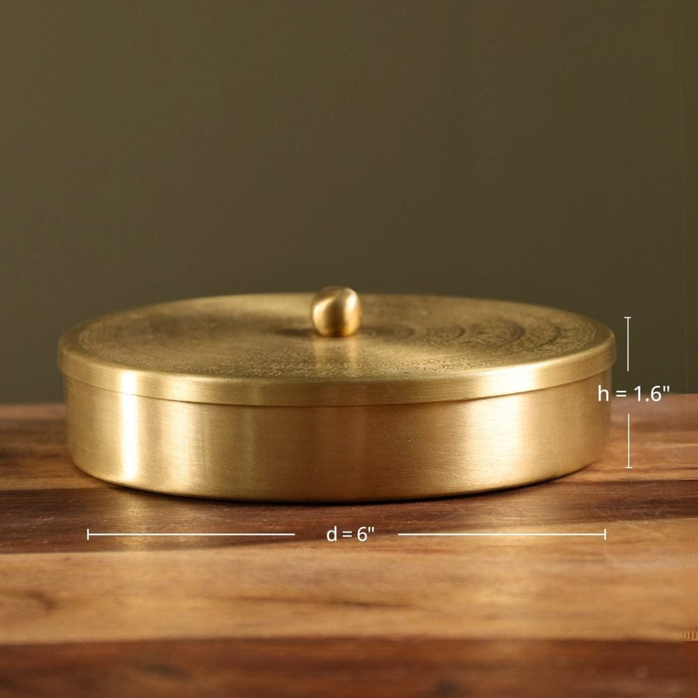 Premium Handcrafted Brass Masala Dabba | Spice Organizer